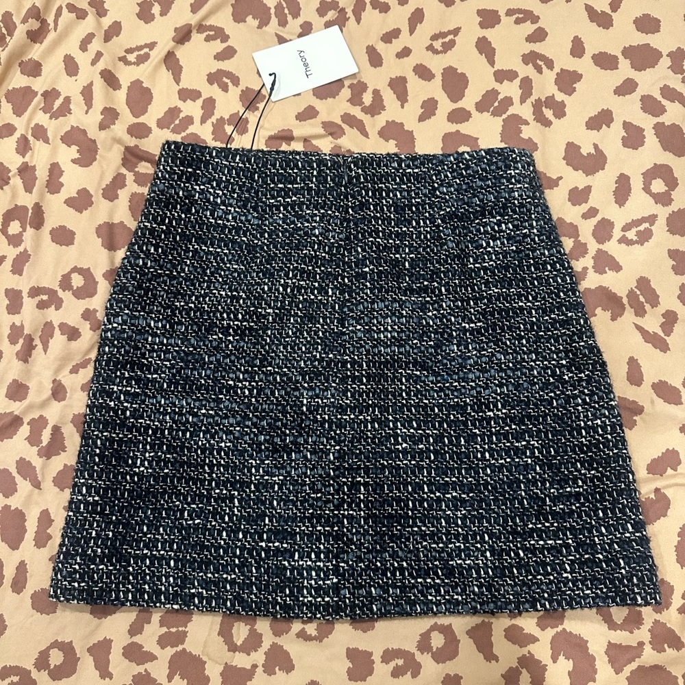 Theory Women's autumn Tweed Mini Skirt - blue multi colored